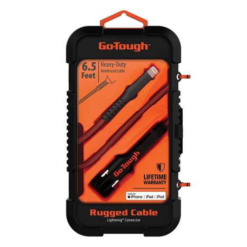 ChargeWorx Go Tough Reinforced Lightning Cable (6.5', Black/Orange)