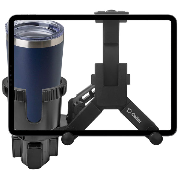 Cup Holder Tablet Mount, Tablet Cup Holder Mount with Built in Cup Holder Compatible to iPads