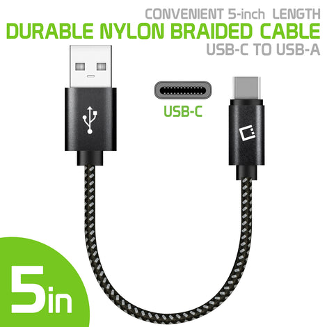 4 Inch Braided Type-C to Type-A Cable