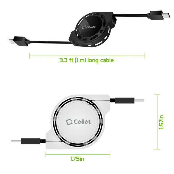 Type-C-C Retractable Cables (2 Pack)