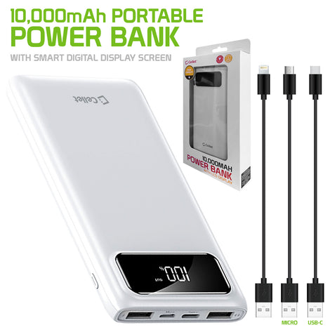 10,000mAh Portable Power Bank with Smart Digital Display Screen