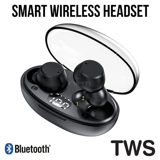 Bluetooth Wireless Earbuds Waterproof LED Display BT-T62 BK