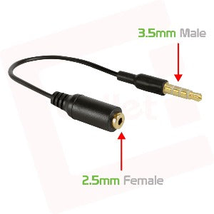3.5mm MALE TO 2.5mm FEMALE CONNECTOR