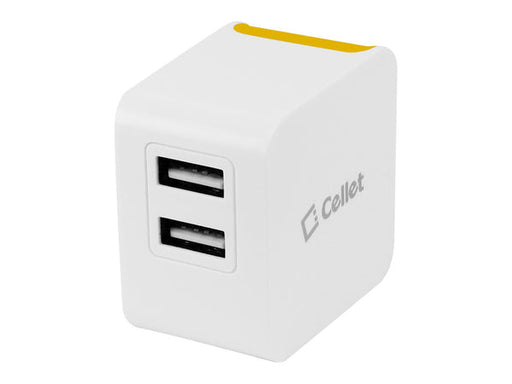 Cellet Universal High Powered 12W/2.4A Dual USB Home Charger UL & DOE 6 CERTIFIED