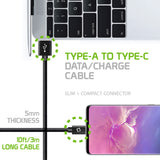 Cellet - 10 Ft Durable Nylon Braided Type C Data Transfer & Sync Fast Charge Cable 2.5 Amp