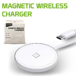 Magnetic Wireless Charger, 15 Watt Fast Charging Magnetic Wireless Charger Compatible to iPhone 12, 12 Pro, 12 Pro Max and 12 Mini and Other QI Enabled Devices (USB-C AC Adapter Not Included) - White