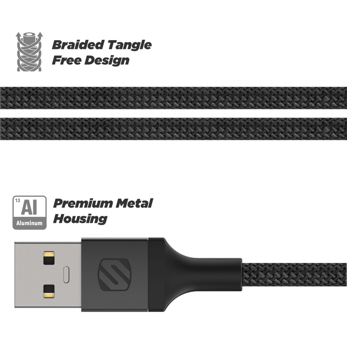Scosche - Braided USB C to 3.5mm Aux Cable 4ft - Space Gray