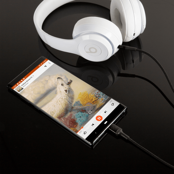 Scosche - Braided USB C to 3.5mm Aux Cable 4ft - Space Gray - EZ CELL INC