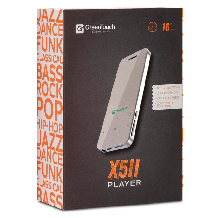 Greentouch X5II 16GB - Silver Gray Kosher Bluetooth MP3 Player
