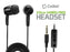 Cellet 3.5mm Hands Free Stereo Earphones with Microphone - Black