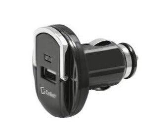 Plug-in Car Charger Compact Usb Port With Retractable Mini Usb Cable