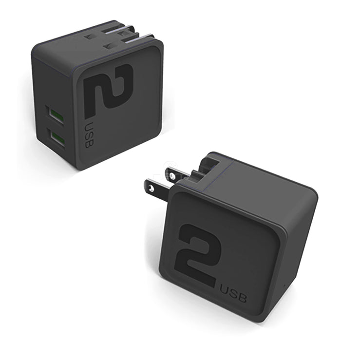 Dual USB Ports Home Adapter 3.4A Black