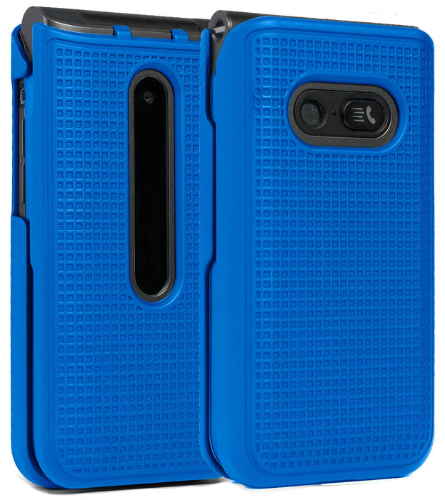 GRID TEXTURE CASE SLIM HARD SHELL COVER FOR LG CLASSIC FLIP PHONE Blue