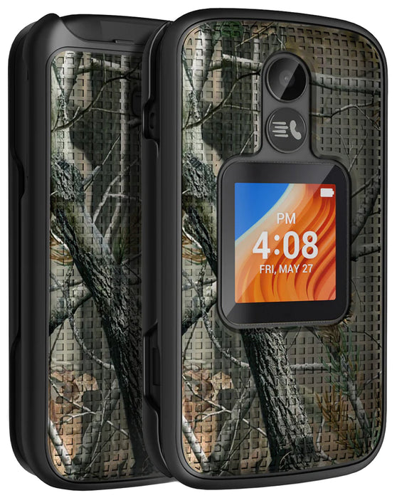 GRID TEXTURED HARD CASE COVER FOR ALCATEL TCL FLIP 2 camo
